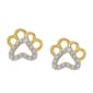 Gianni Argento Diamond Accent Paw Stud Earrings - image 1