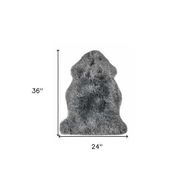HomeRoots Warm Grey New Zealand Natural Sheepskin Rug