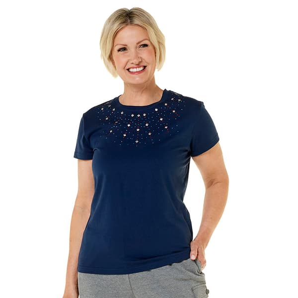 Womens Morning Sun Americana Studded Embellishment Tee - image 
