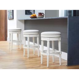 New Ridge Home Goods Chapman Bar-Height Barstool - White