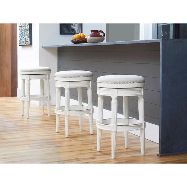New Ridge Home Goods Chapman Bar-Height Barstool - White