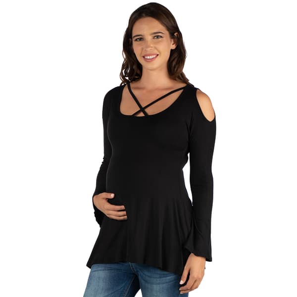 Womens 24/7 Comfort Apparel Criss-Cross Tunic Maternity Top