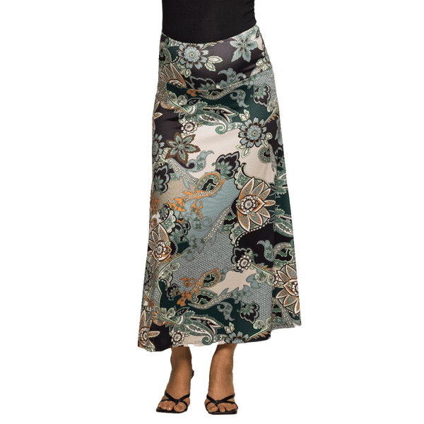 Womens  Maternity 24/7 Comfort Apparel Paisley Wrap  Maxi Skirt - image 