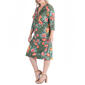 Plus Size 24/7 Comfort Apparel 3/4 Sleeve Surplice Wrap Dress - image 3