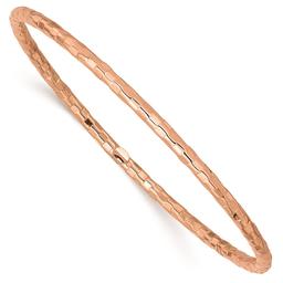 Gold Classics(tm)14kt. Rose Gold Polished Textured Bangle Bracelet
