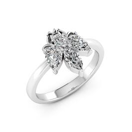 Moluxi&#8482; Sterling Silver 1.5ctw. Moissanite Fly Ring