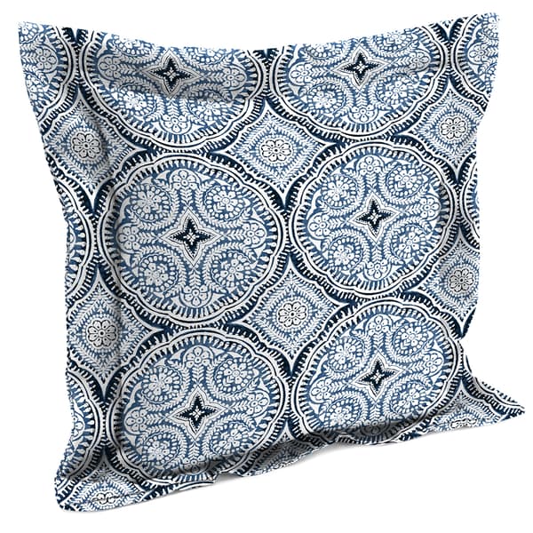 Jordan Manufacturing Besetta Navy Flange Edge Outdoor Toss Pillow - image 