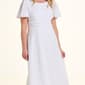 Womens Perceptions Flutter Sleeve Ruched Waist Texture Midi Dress - image 3
