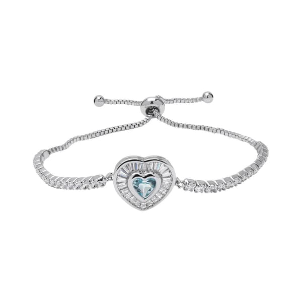 Gemstone by Gianni Argento Blue Topaz Heart Adjustable Bracelet - image 