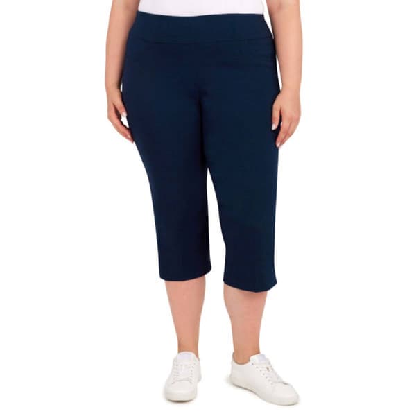 Plus Size Hearts of Palm Essentials Pull On Solar Crop Capris - image 