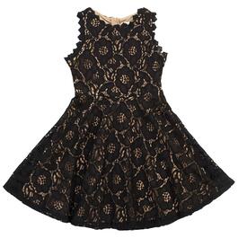 Girls &#40;7-16&#41; Rare Editions Two-Tone Crochet Lace Skater Dress