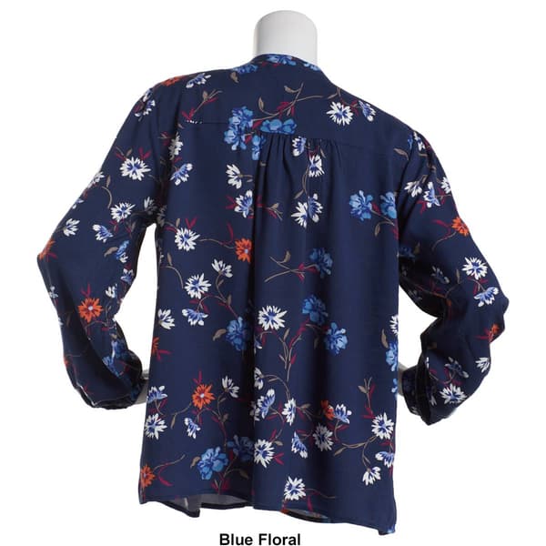 Womens Erika Laura Long Sleeve Smocked Yoke Top