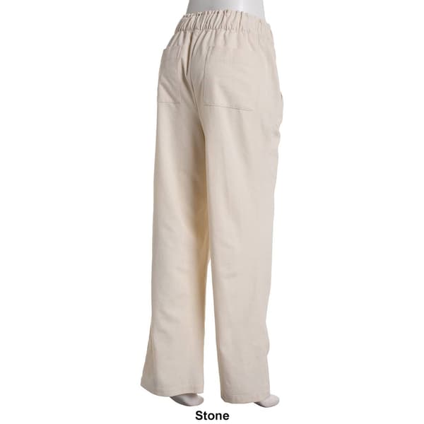 Womens Per Se 30in. Stripe Paperbag Waist Linen Casual Pants