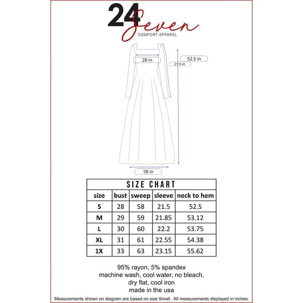 Womens 24/7 Comfort Apparel  Long Sleeve Empire Waist Dress