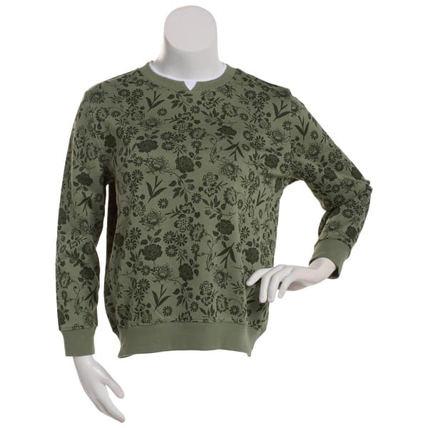 Petite Hasting & Smith Long Sleeve Floral Print Sweatshirt - image 
