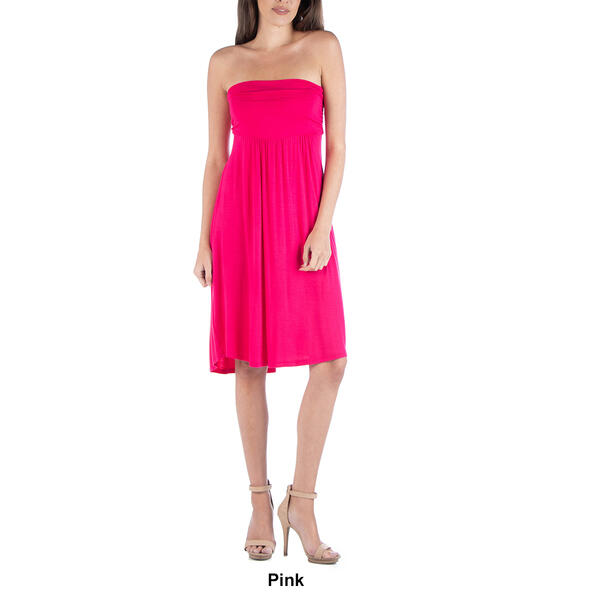 Womens 24/7 Comfort Apparel Strapless A-Line Dress