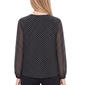 Womens NY Collection Long Sleeve Tie Neck Dot Blouse - image 2