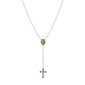 Symbols of Faith Silver Tone Crucifix Mary & Child Bead Rosary - image 1