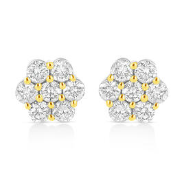 Diamond Classics&#40;tm&#41; Yellow Gold 1/4ctw. Floral Stud Earrings