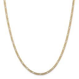 Unisex Gold Classics(tm) 3mm. 14k Concave Open Figaro Chain Necklace