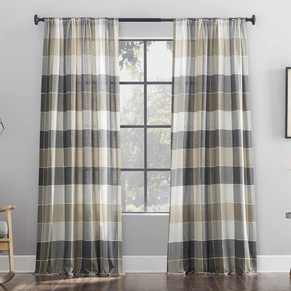 Danner Tarn Dyed Woven Plaid Rod Pocket Panel Curtains - image 