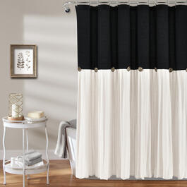 Lush Decor(R) Linen Button Shower Curtain