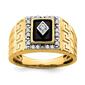 Mens Gentlemens Classics&#40;tm&#41; 14kt. Yellow Gold Onyx Greek Key Ring - image 1