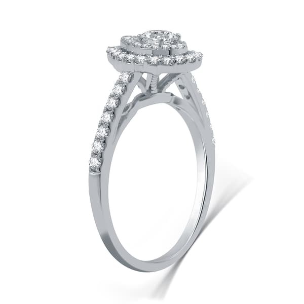 Nova Star® Lab Grown Diamond Pear Shaped Double Halo Bridal Ring