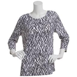 Womens Emily Daniels 3/4 Sleeve Abstract Tee