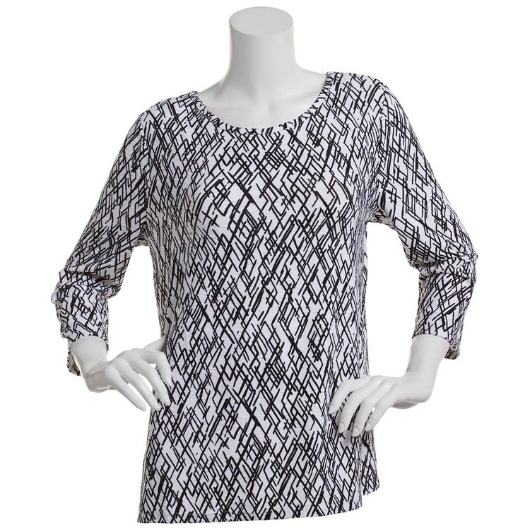 Womens Emily Daniels 3/4 Sleeve Abstract Tee