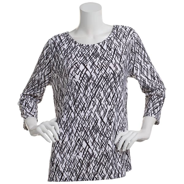 Womens Emily Daniels 3/4 Sleeve Abstract Tee - image 