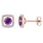 Gemstone Classics&#40;tm&#41; Rose Gold & Amethyst Stud Earrings - image 1