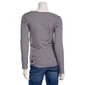 Juniors No Comment Long Sleeve Side Ruched Lined Top- Stripes - image 3