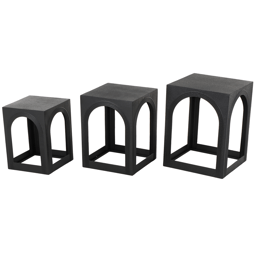 9th & Pike(R) Modern Black Metal Accent Table Set