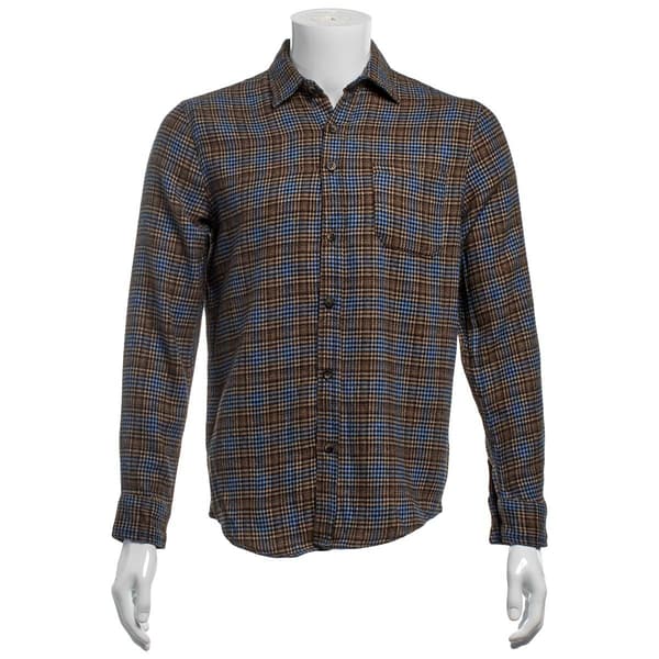 Mens Mountain Ridge Long Sleeve Flannel Shirt - Blue/Black - image 