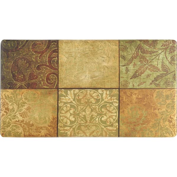 J&V Textiles Cloud Comfort Anti-Fatigue Green Mosaic Kitchen Mat - image 