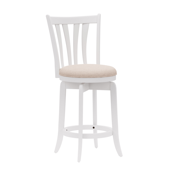 HH2 Home Savana White Wood Swivel Counter Height Stool