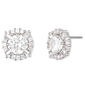 Anne Klein Silver & Cubic Zirconia Halo Earrings - image 1