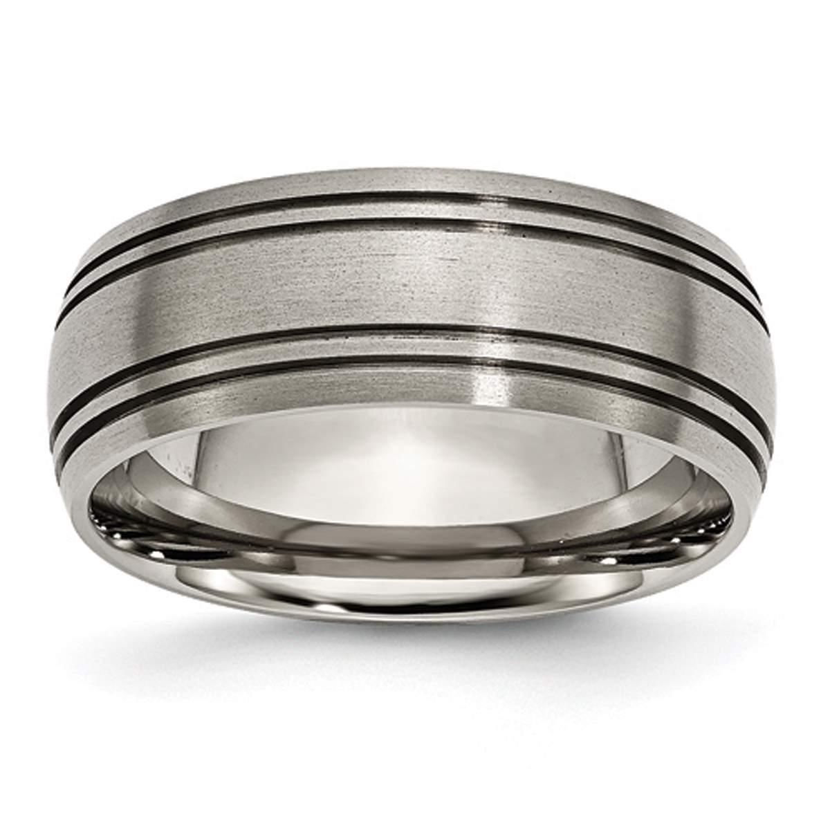 Mens Endless Affection™ 8mm Titanium Satin Finished Band