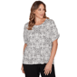 Plus Size Emaline Key Items Short Sleeve Scroll Medallion Blouse - image 2