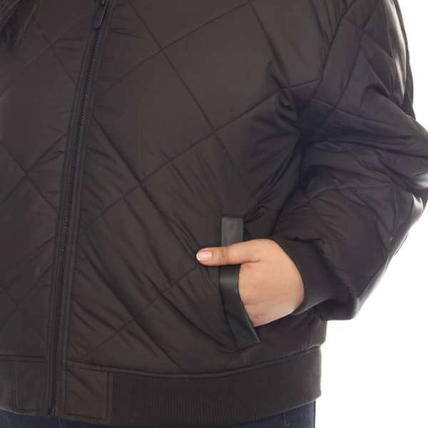 Plus Size White Mark Lightweight Diamond Quilted Puffer Jacket