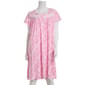Womens Elizabeth & Nicole Short Sleeve Floral Lace Trim Nightgown - image 3
