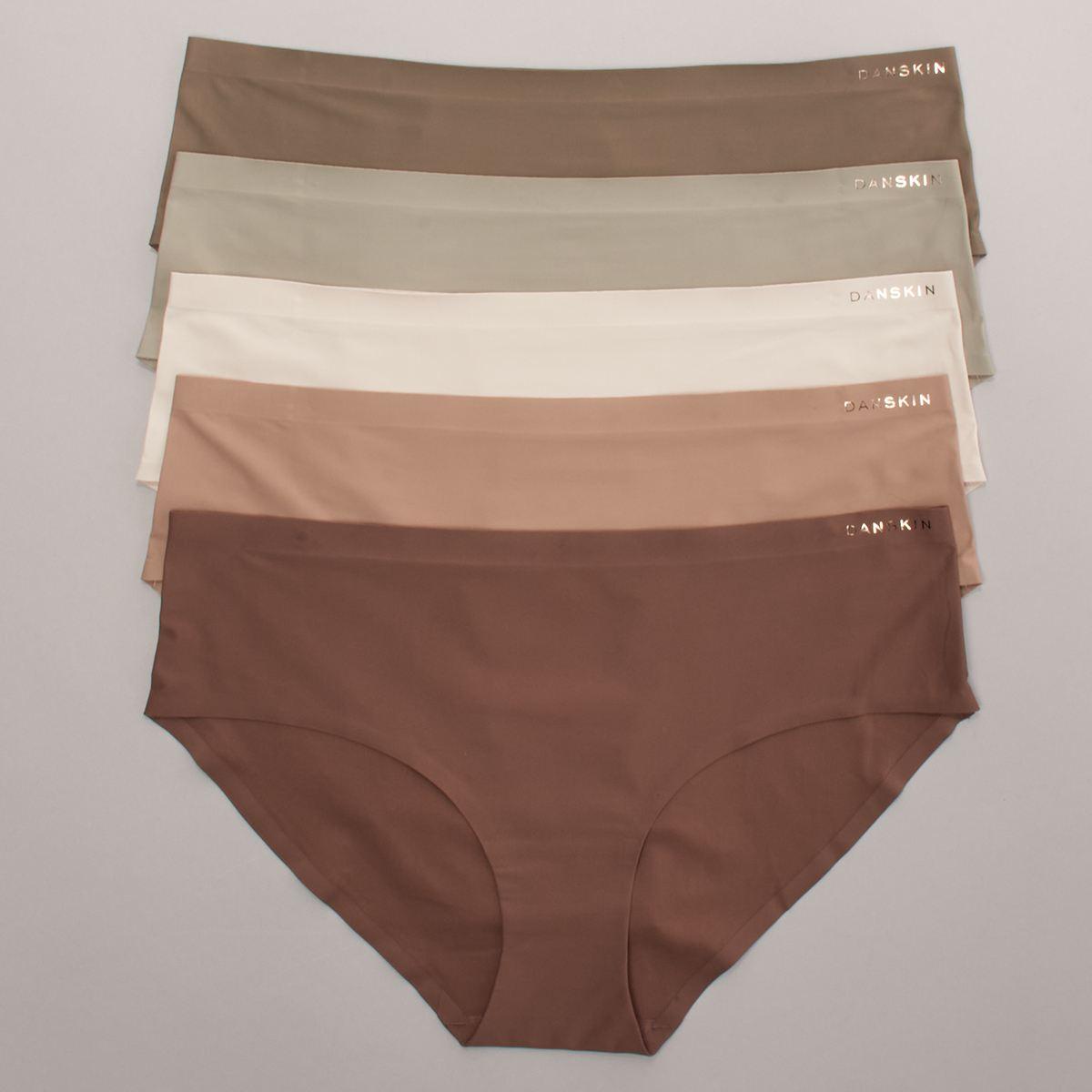 Womens Danskin Laser Bonded Edge Leg Hipster Panties-DS9151-5PKAQ
