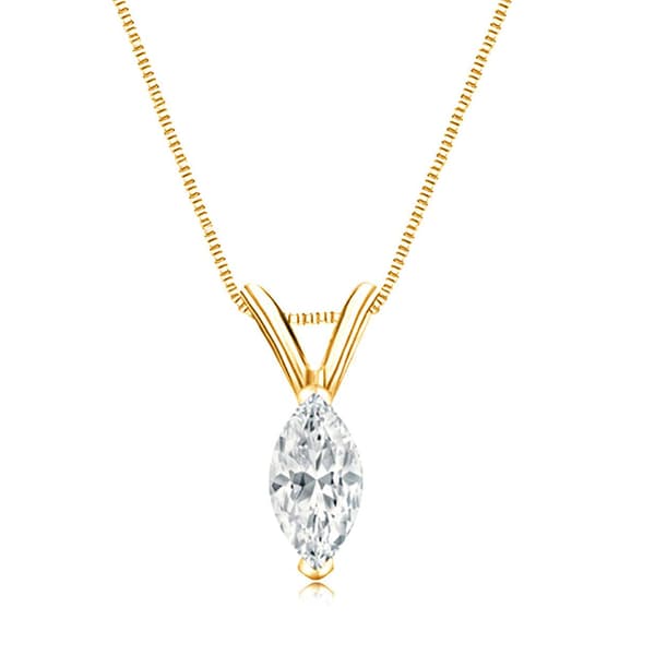 Parikhs 14kt. Yellow Gold Marquise Diamond Pendant