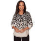 Womens Alfred Dunner Seville Animal Print Crew Neck Top With Nec - image 1