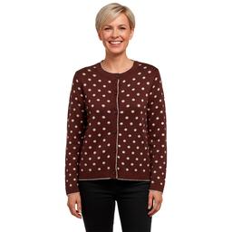 Womens Adrianna Papell Long Sleeve Dot Button Front Cardigan