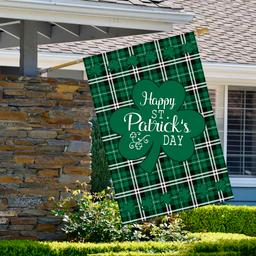 Northlight Seasonal Happy St. Patrick's Day Plaid House Flag