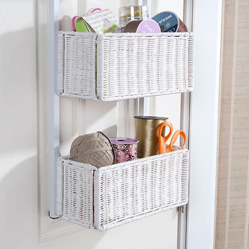 Southern Enterprises 3-Tier Over The Door Basket Storage