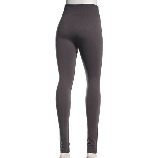 Plus Size Runway Ready Chevron Fleece Lined Leggings - Grey