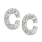 Sterling Silver Cubic Zirconia C Initial Stud Earrings - image 1